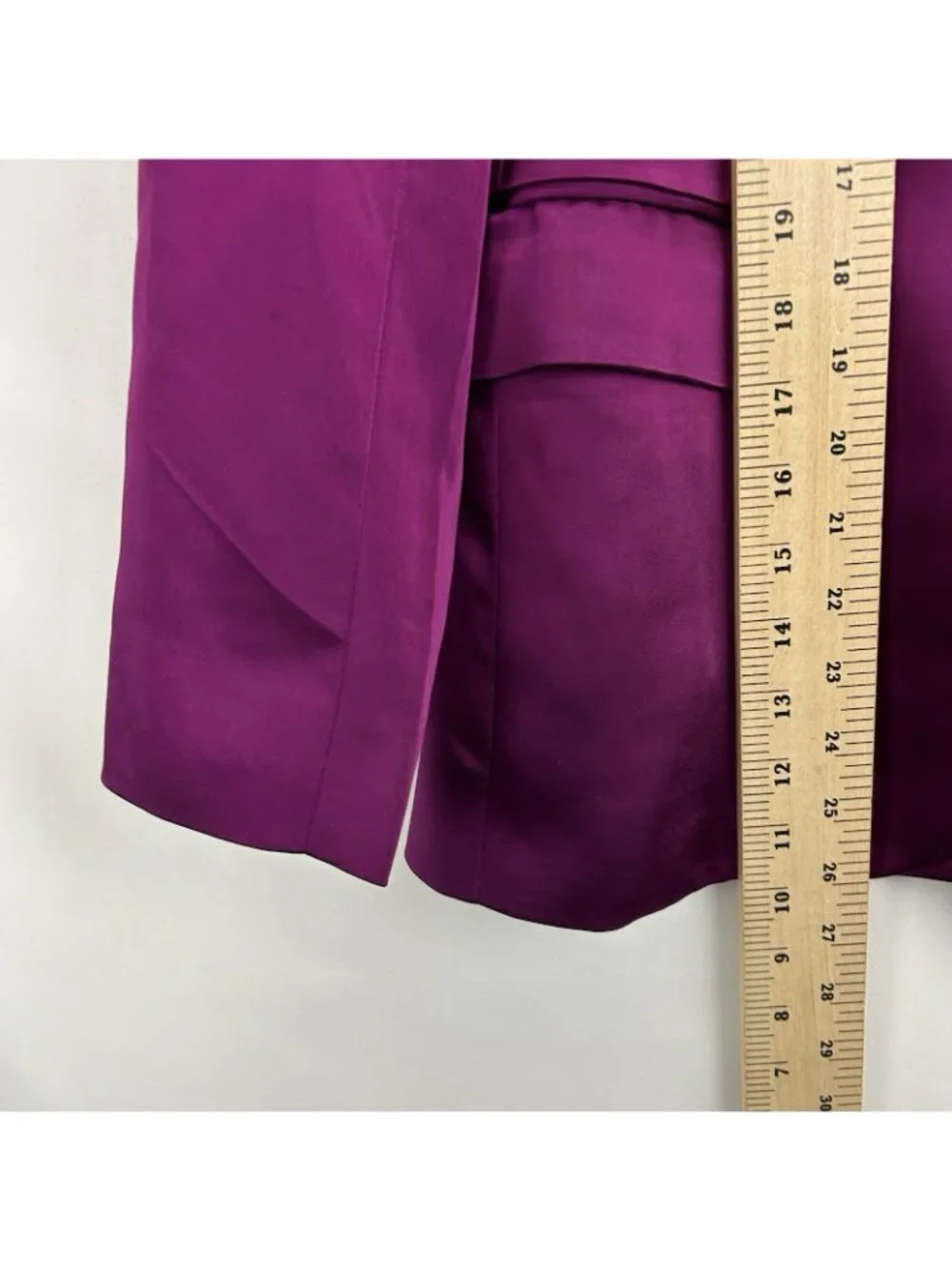Express Women’s size XS Fuchsia Satin Blazer One Button Notch Jacket NWT$168 - Picture 6 of 15